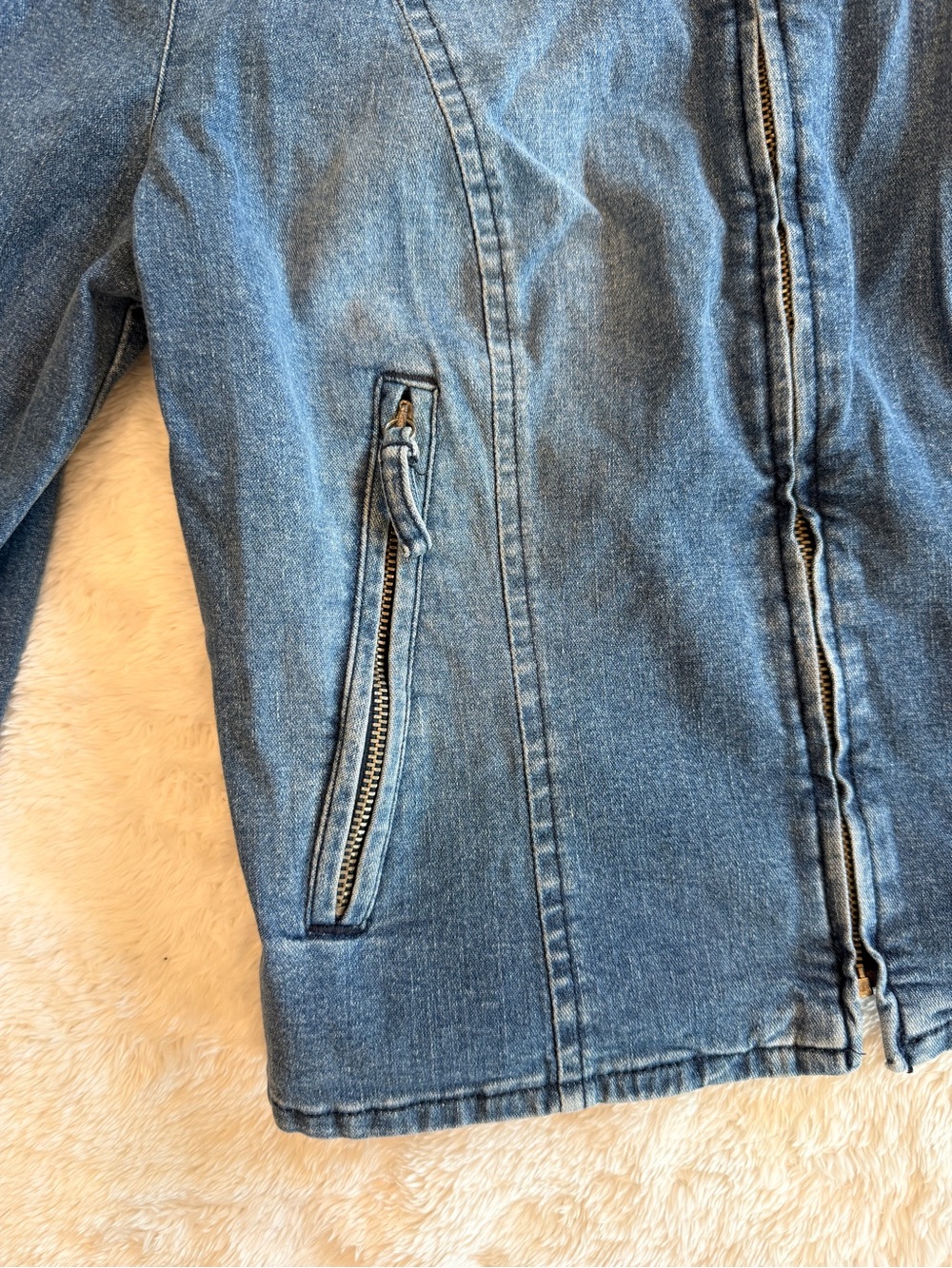 Moschino Blue Denim Zip-Front Jacket Vintage - Picture 12 of 12